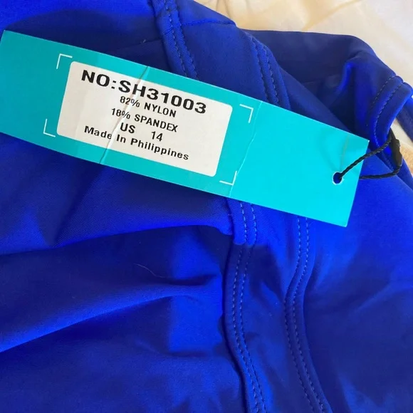 Women's Blue Halter Swim Top - Picture 4 of 6